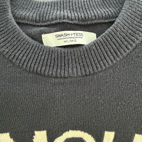 Smash and Tess Amour Navy Crew Neck Sweater Size M/L - Picture 3 of 8